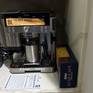 Luxe Cafe Ninja Silver and Black Coffee System with Frother 3 in 1.